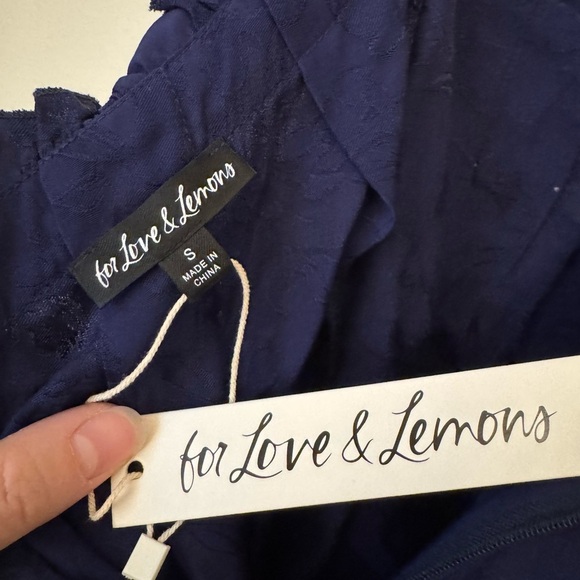 NWT For Love & Lemons Holland Floral Jacquard Minidress in Blue - Picture 12 of 14